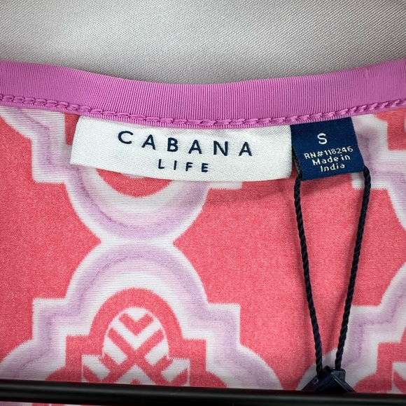 CABANA LIFE GEO TASSEL ZIP NECK SLEEVELESS RASH GUARD - Picture 5 of 8